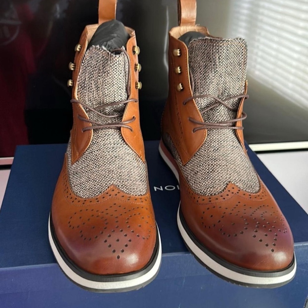 NEW- Marc Nolan Brown Leather and Tan Men’s Boots